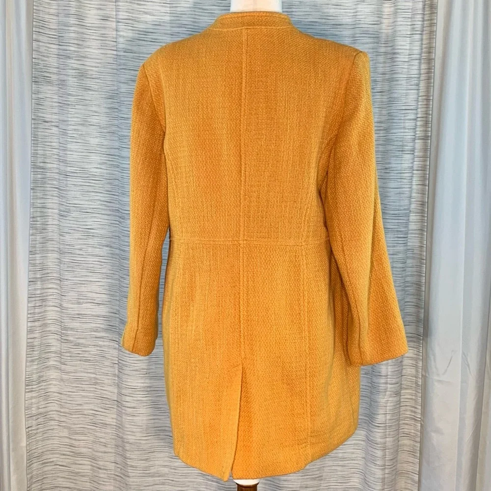Chico's Mustard Twill Light Coat. - Picture 12 of 16